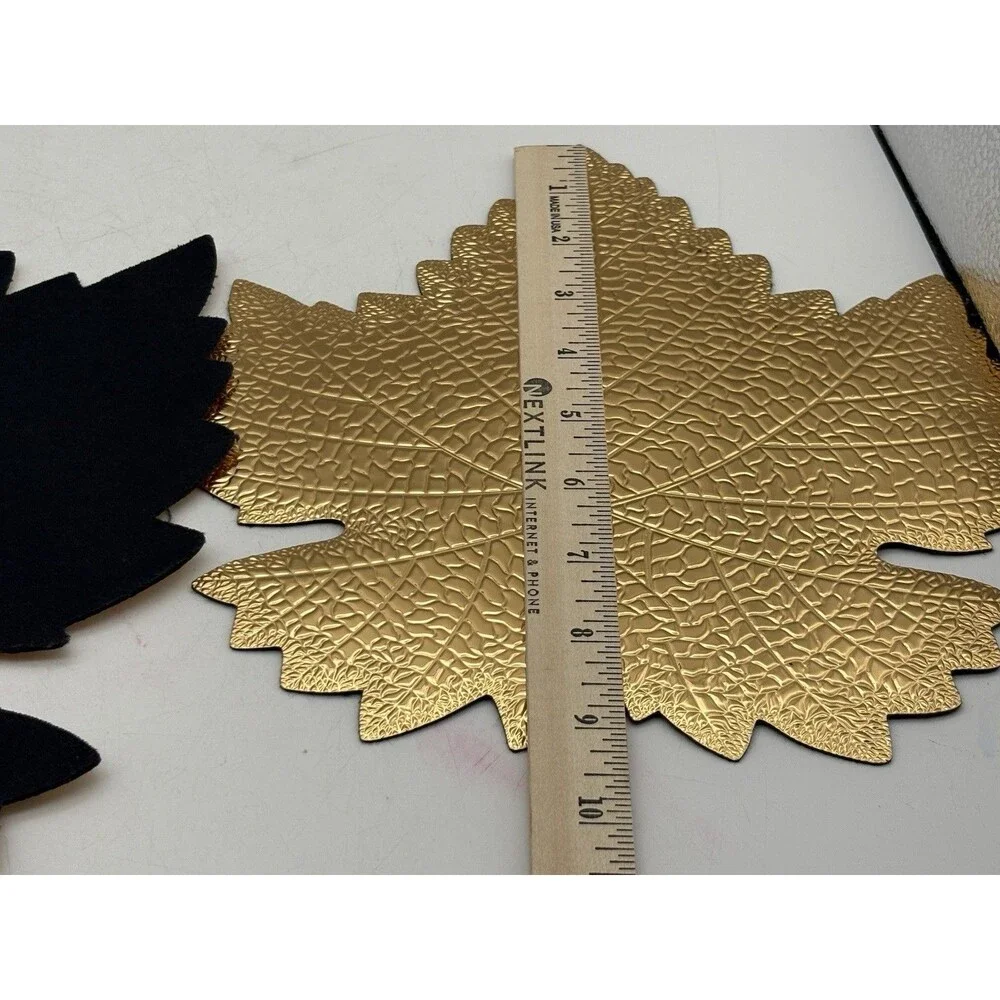 Vintage Gold Leaf Table Decor Mats 2 Pc Set Germany Fall Thanksgiving